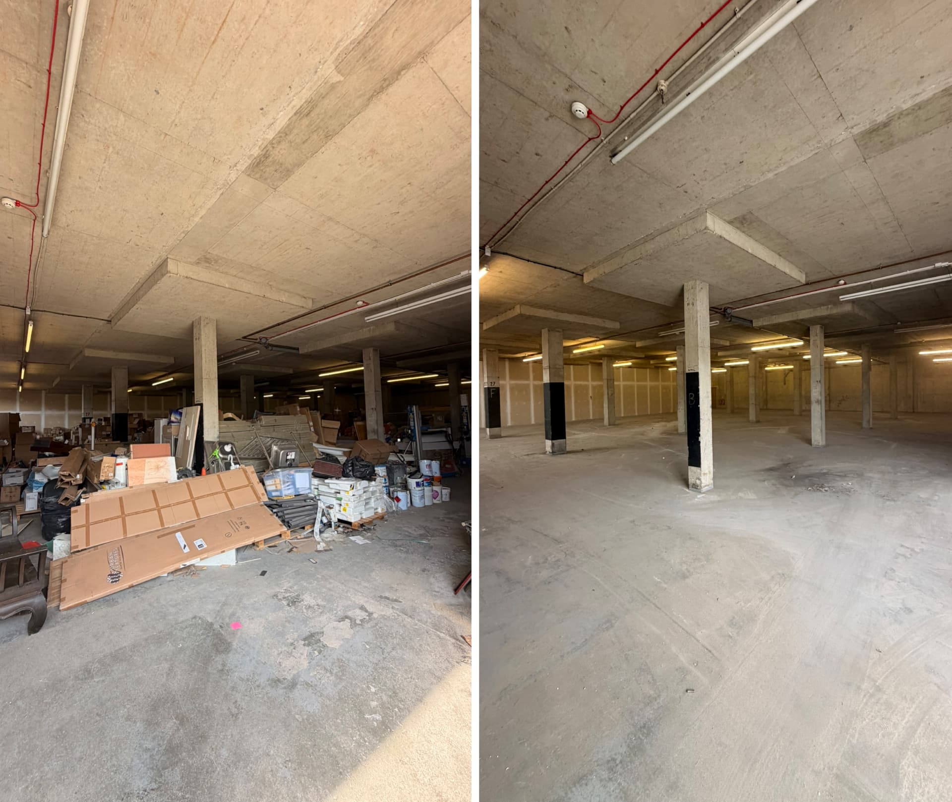 Garage clearance before and after